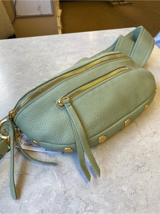 Hammitt Handbags - Hammitt Mint Green Pebbled Leather Belt Bag with Gold Hardware